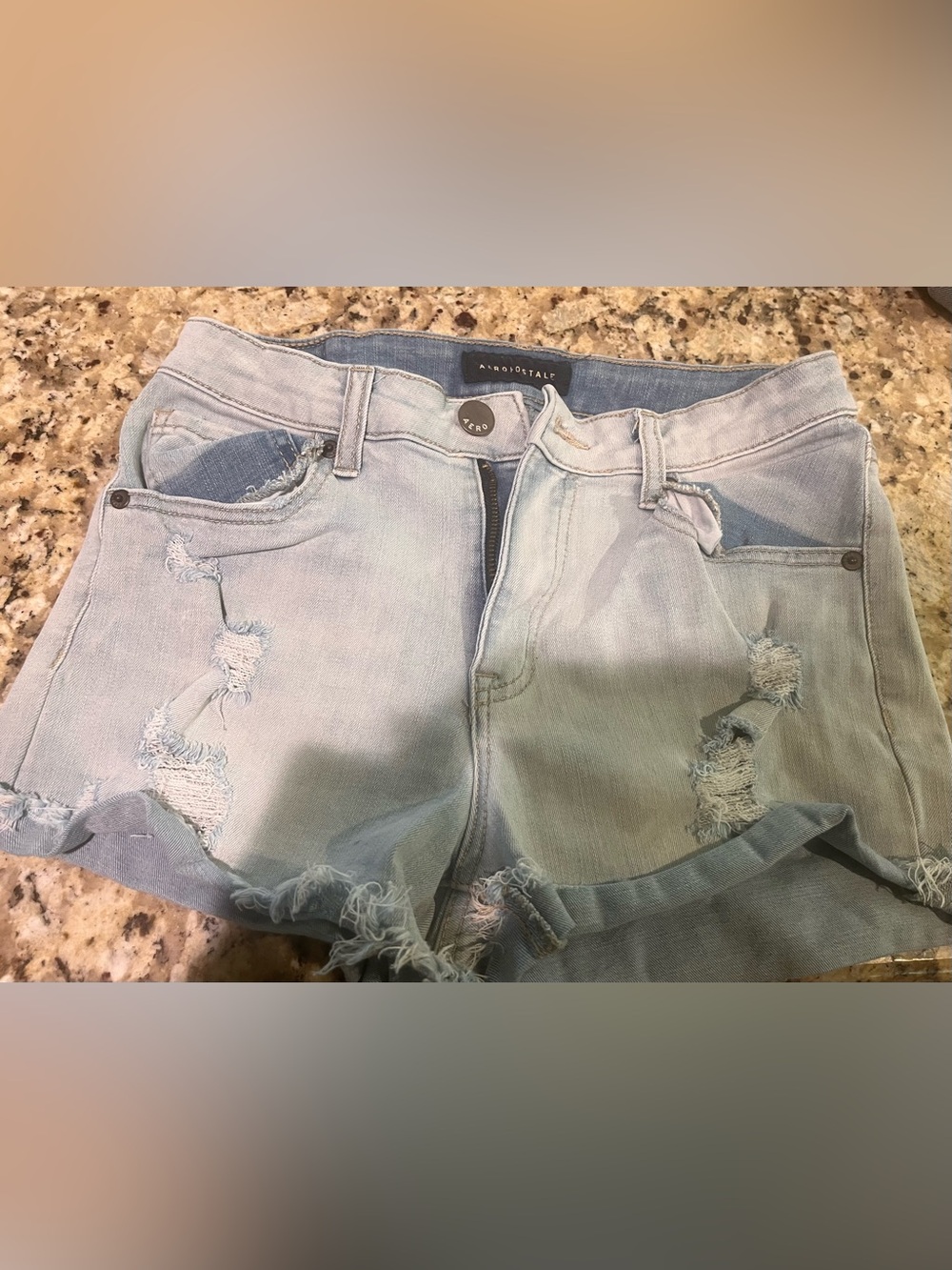 Aéropostale Light Wash Distressed Denim Shorts
